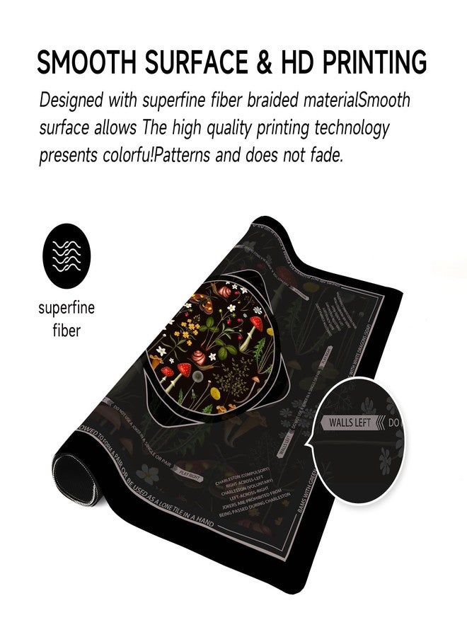 Deyimmei Neoprene Mahjong Mat for Table 31.5"x31.5" - Non-Slip, Noise Reduction Cover with Storage Pockets, American Rules & Crease-Free Rolled Shipping (Wildflower Fantasy) - Image 3